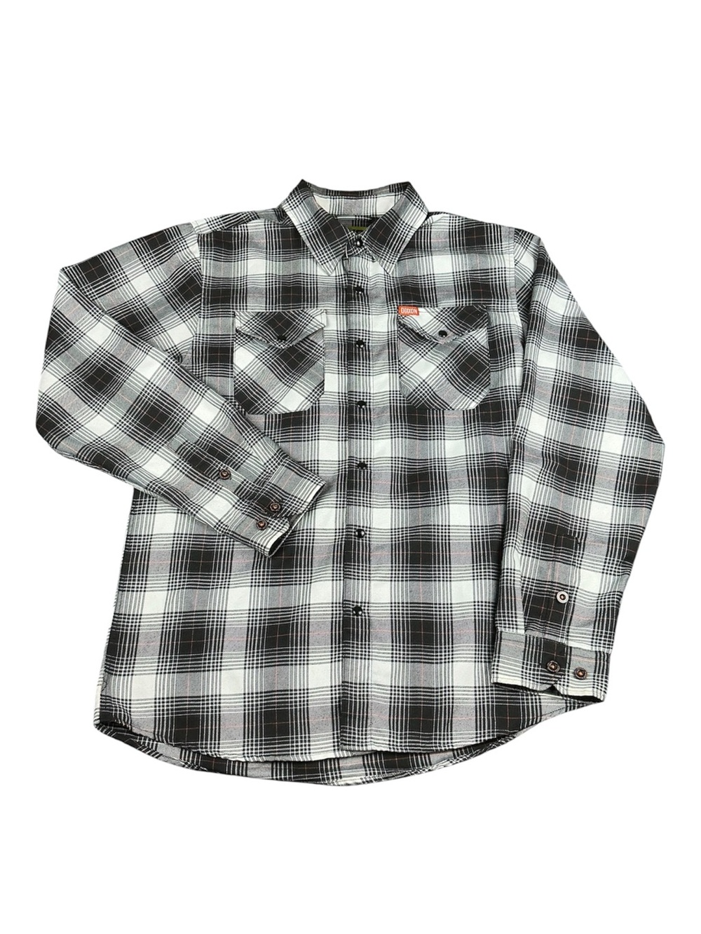 Dixxon Flannel Company "The Arthur" Black Orange and White Snap Closure Men’s M